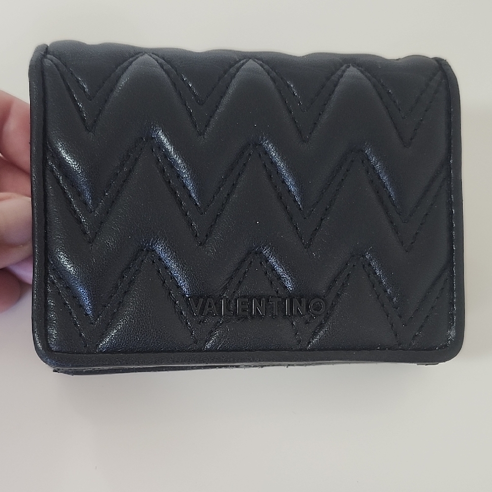 Valentino Black Chevron Wallet